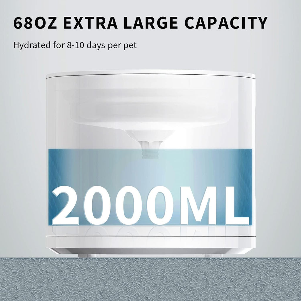 EVERSWEET Solo 2 Cat Water Fountain with Pump, Ultra Quiet 70Oz/2L Pet Water Fountain for Cats and Dogs Inside, 3 Working Modes, Visualization Window, (App Control)