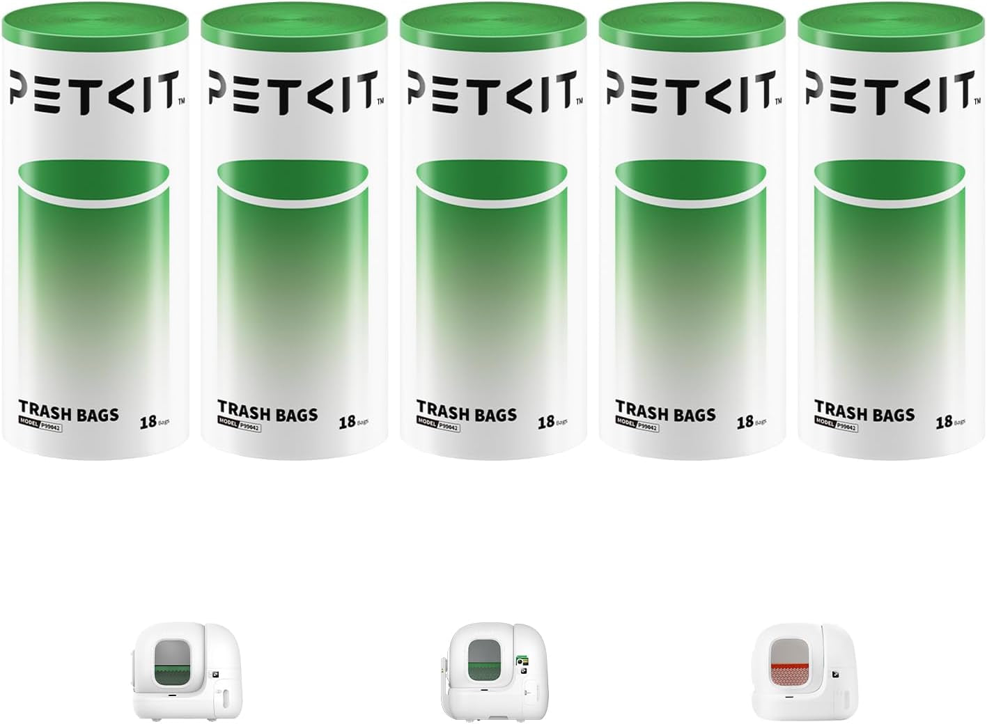 Replacement Trash Bag Waste Bag for Puramax 2/PUROBOT Max Pro Automatic Cat Litter Box-5 Rolls (5 Roll(90 Count))