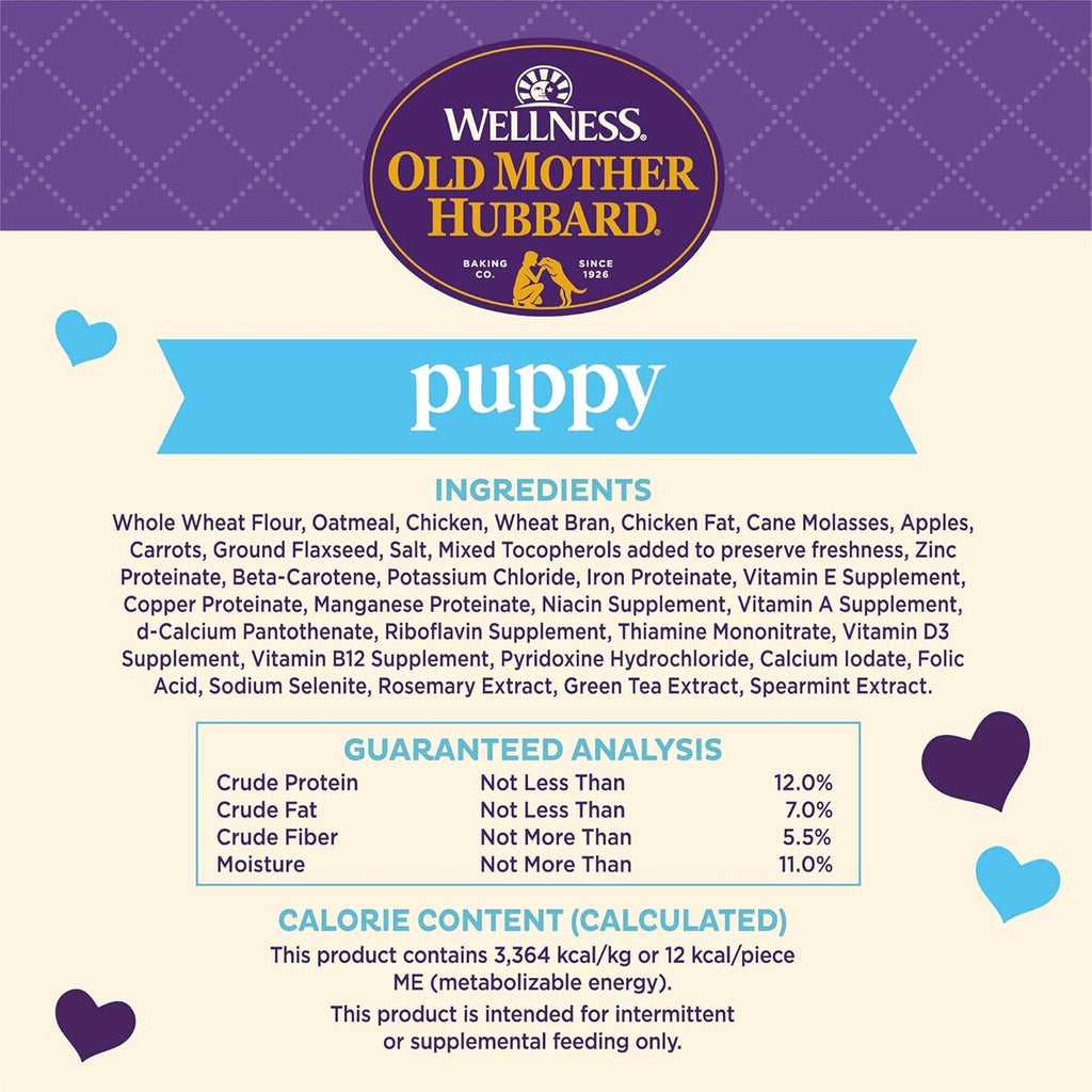 Wellness Puppy Dog Biscuits, Natural, Training Treats for Puppies, Oatmeal & Chicken Flavor, Mini Size, (20 Ounce Bag)
