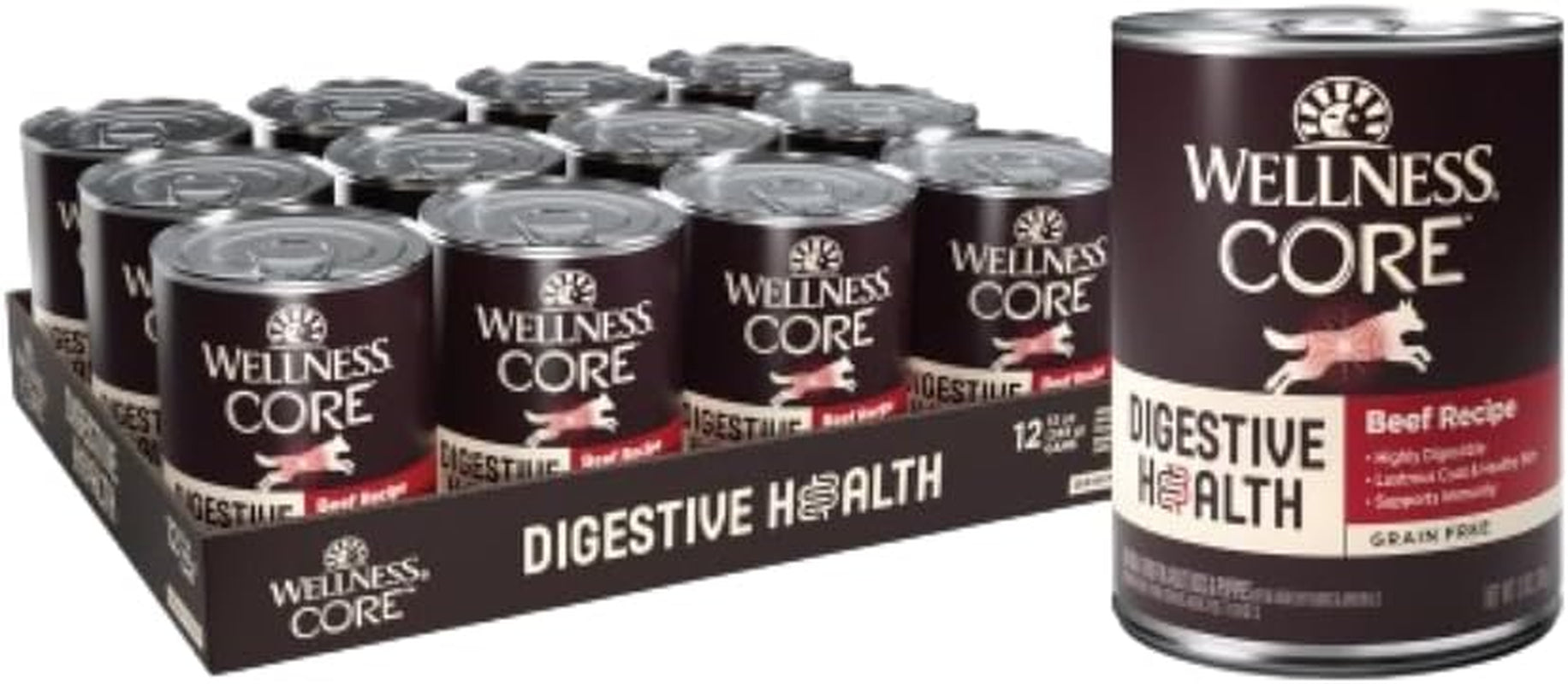 CORE Digestive Health Beef Grain Free Wet Dog Food, 13 Ounce Can (Pack of 12)