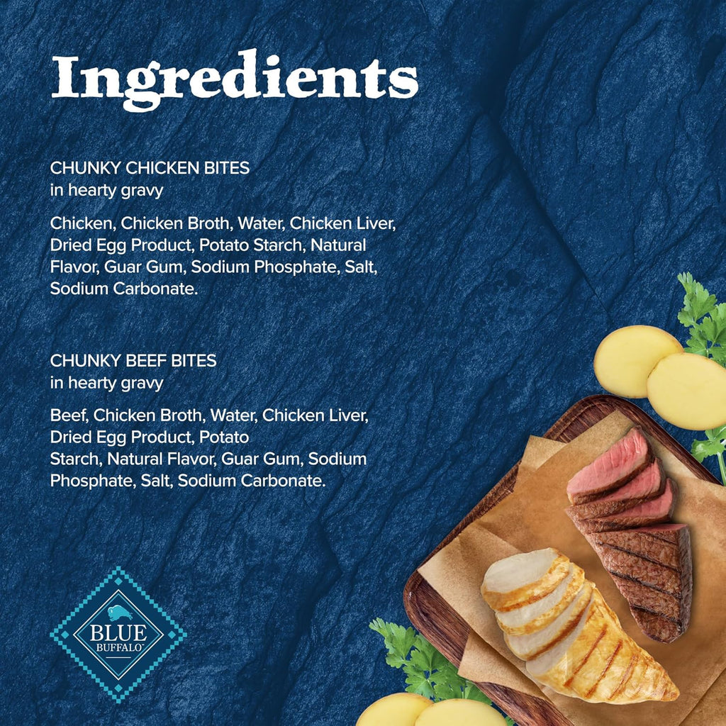 Wilderness Trail Toppers Wild Cuts Wet Dog Food Variety Pack, High-Protein & Grain-Free, Made with Natural Ingredients, Chicken and Beef Flavors, 3-Oz Pouches, (12 Count, 6 of Each)