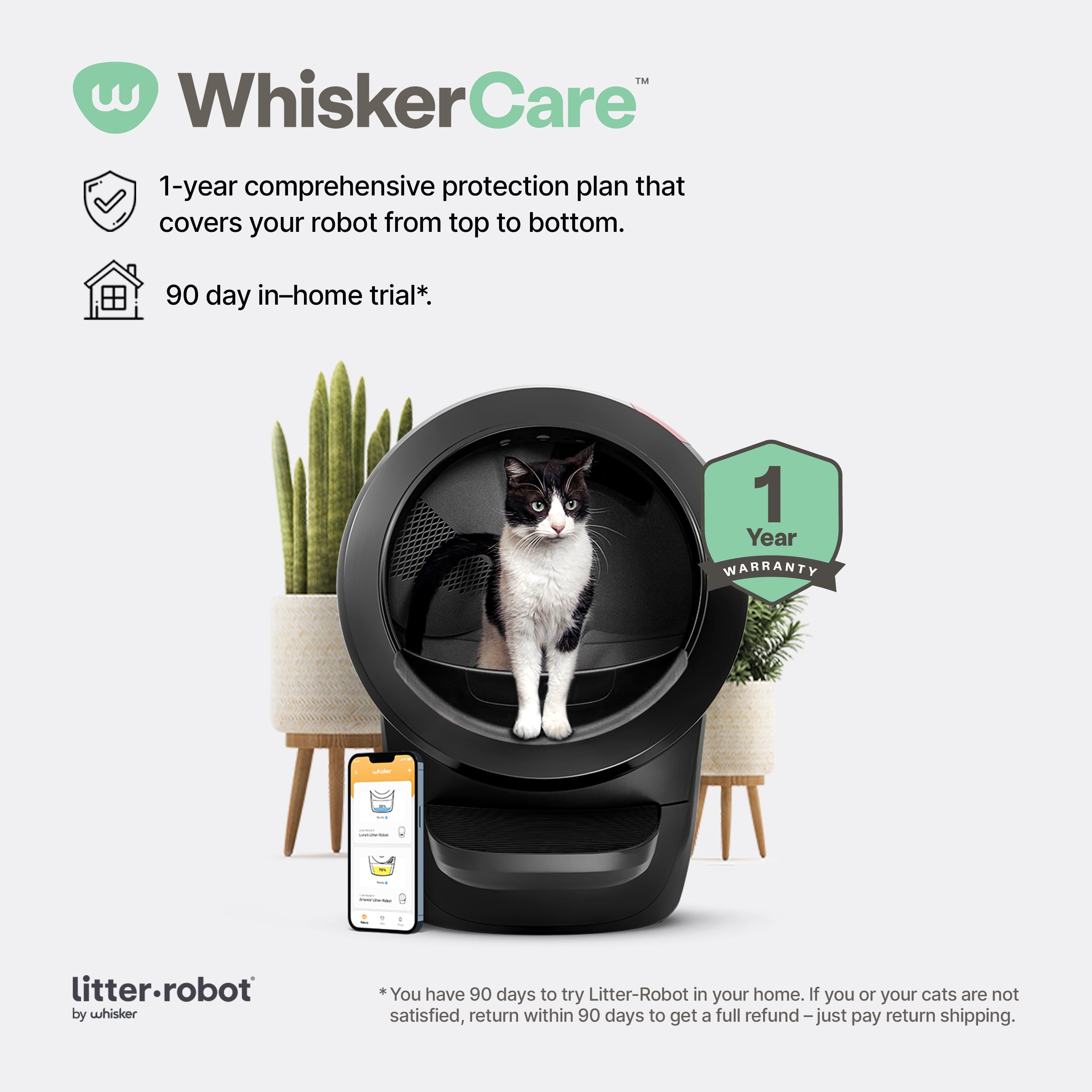 Litter-Robot 4 Automatic Self-Cleaning Cat Litter Box with Step, Black