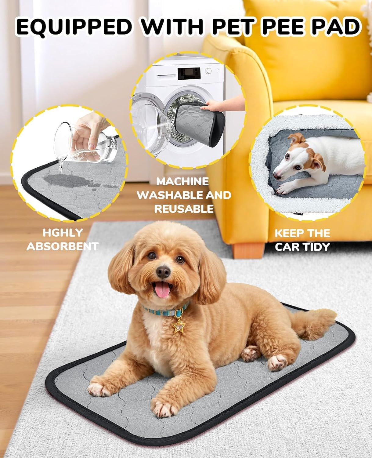 Center Console Dog Car Seat for Small Dogs, Puppy Cat Car Seat Booster with Soft Cushion Safety Belt, Seats Safe & Cozy Metal Frame Armrest Dog Booster Pet under 11 Lbs (Graffiti)