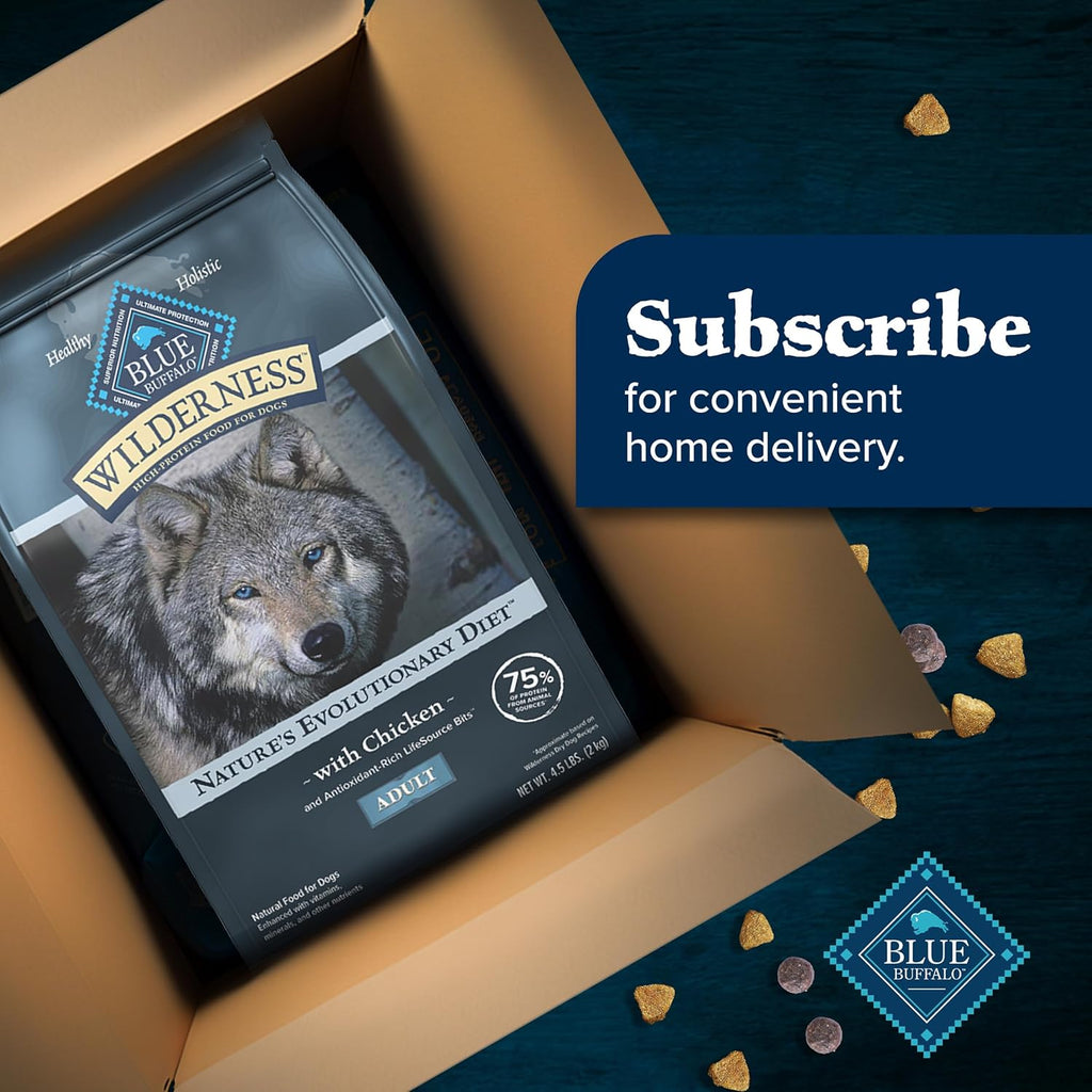 Wilderness Natural High-Protein Dry Food for Adult Dogs, Chicken Recipe, 24-Lb. Bag