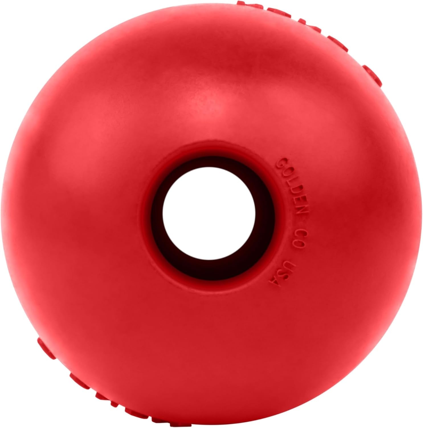 Ball with Hole - Durable Dog Fetch Toy for Training, Interactive Playtime & More - Classic Natural Rubber Ball - Red - for Large/X-Large Dogs