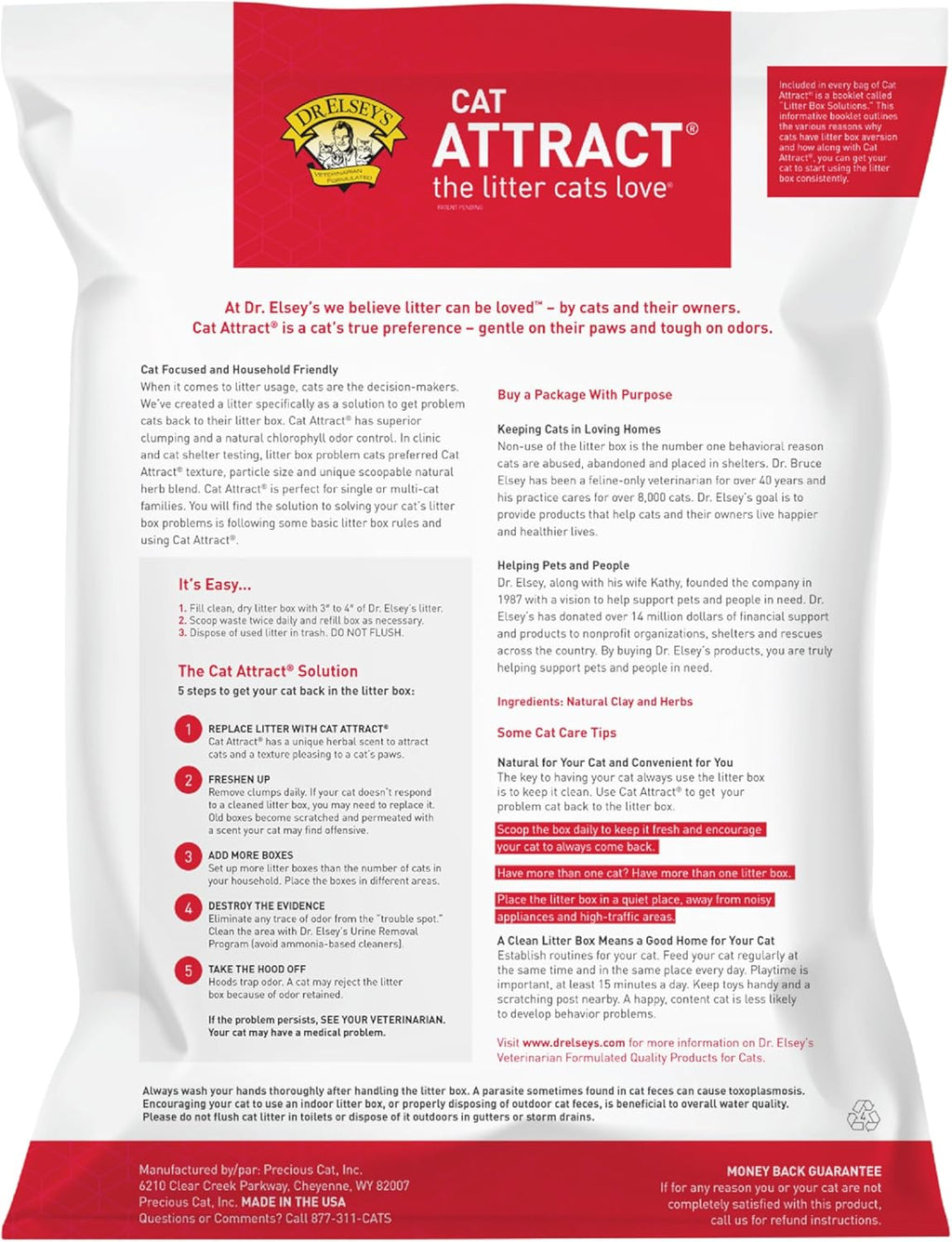 Premium Clumping Cat Litter - Cat Attract - 99% Dust-Free, Low Tracking, Hard Clumping, Superior Odor Control, Natural Herbal Attractant, Unscented & Natural Ingredients, 40 Lb