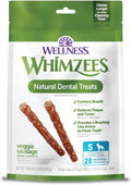 Wellness Veggie Sausage Dog Dental Treats, Natural Chews, Small Size Stick, (28 Count)