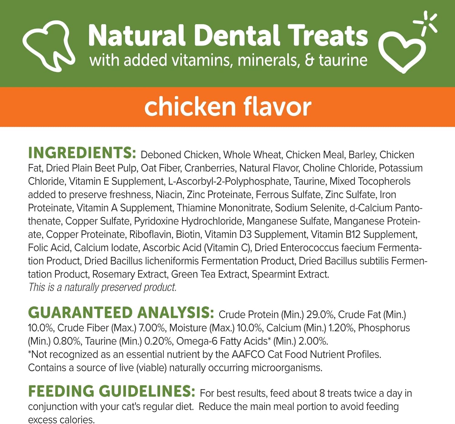 Wellness Cat Dental Treats, Natural Chews, Chicken Flavor, (2 Ounce Bag)